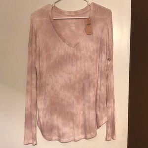 Pink faux bleach dip dye top American Eagle NWT